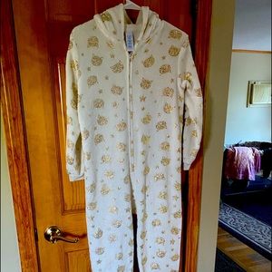 Childrens place one piece kitty pajamas size 14